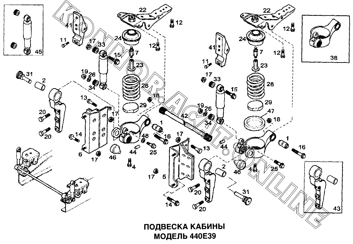 Подвеска кабины скания 5 серии схема