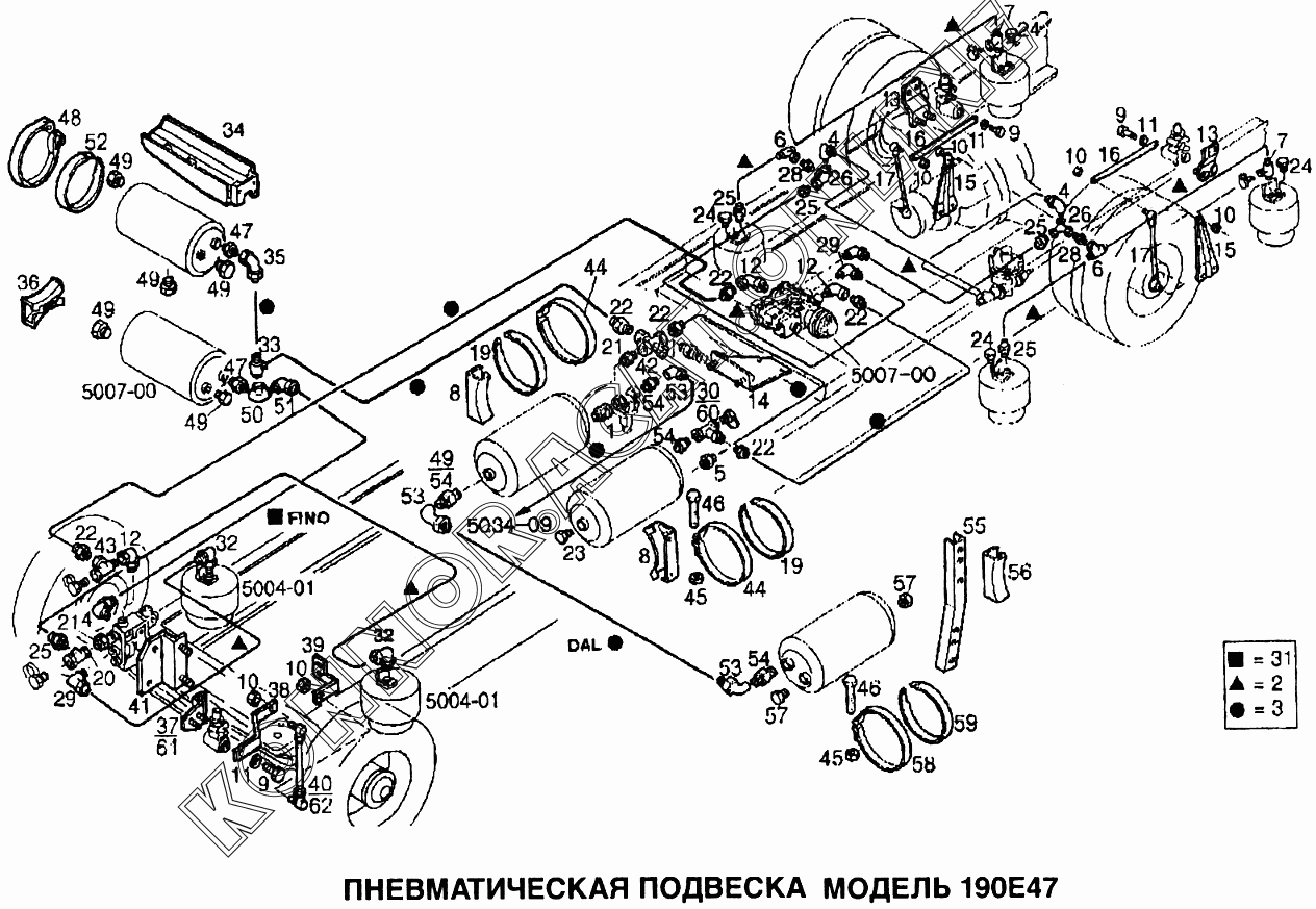 Схема пневмоподвески ман командор