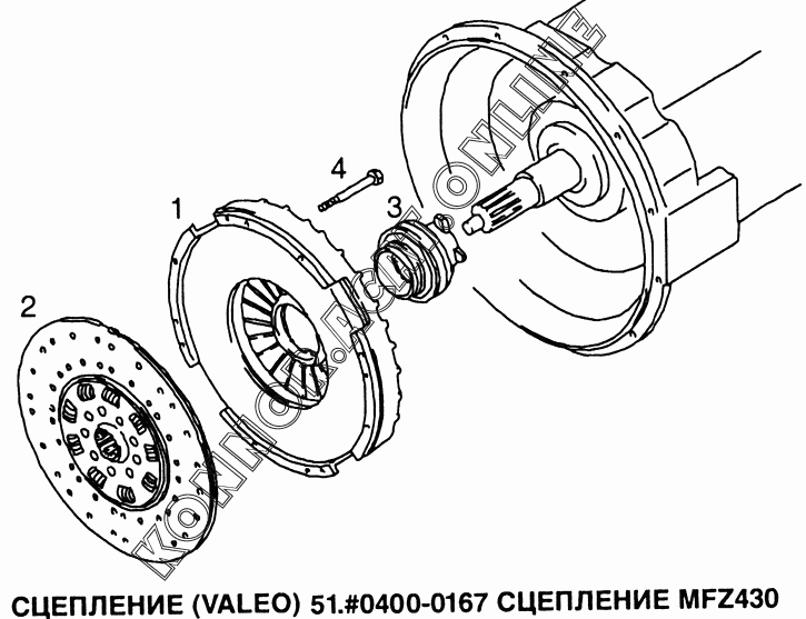 Схема выжимного подшипника маз