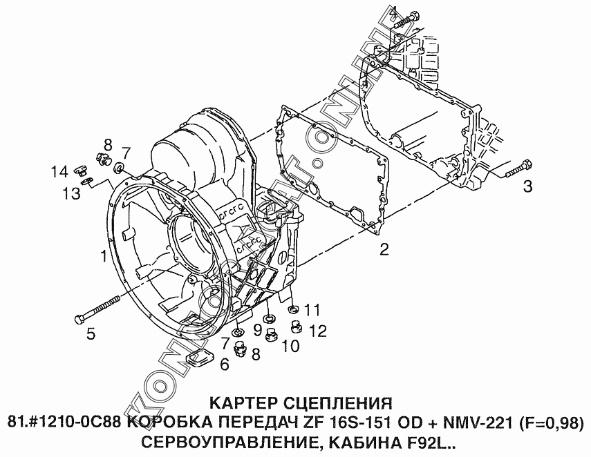 Схема сцепления ман тгл