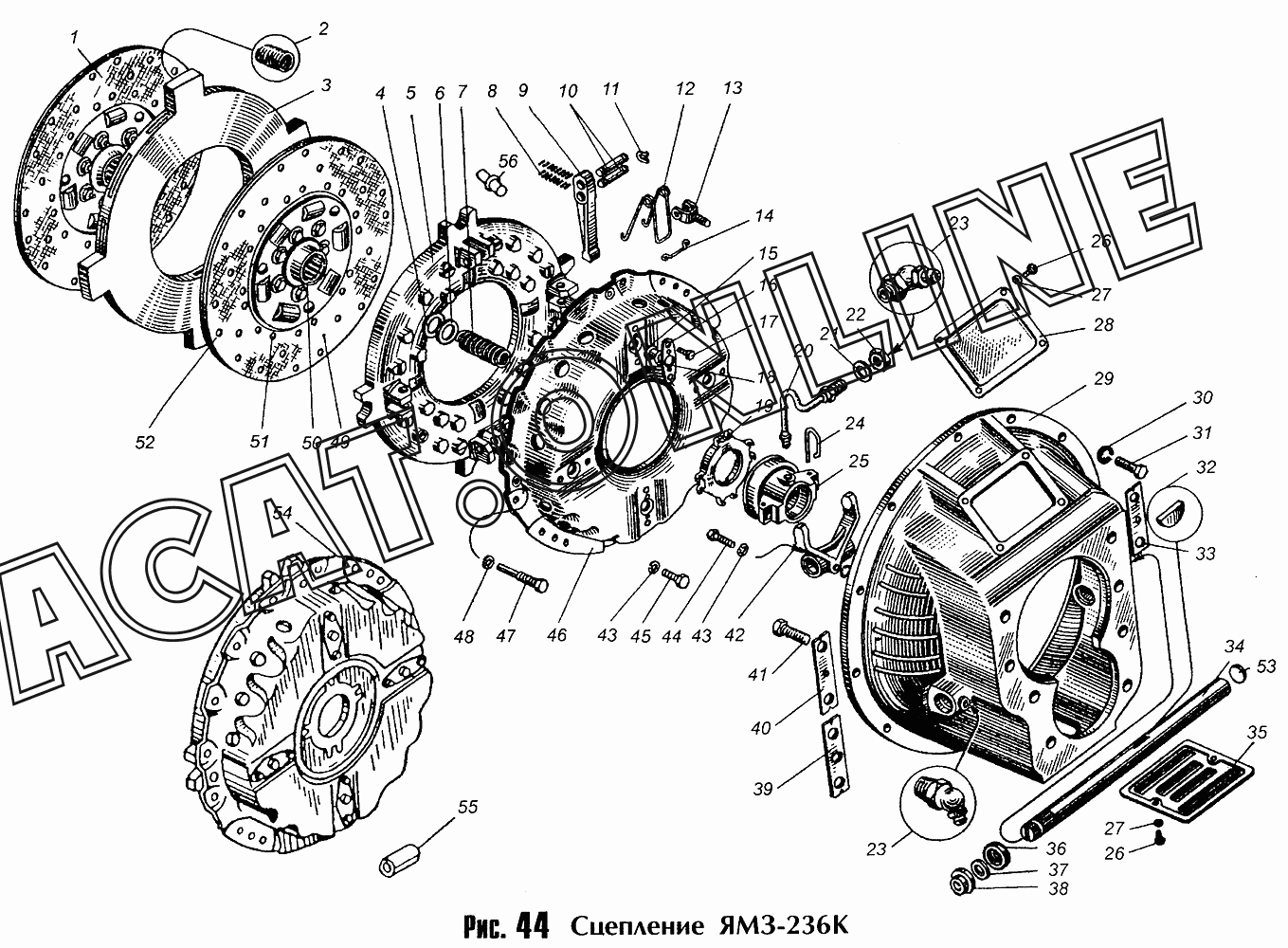 Схема сборки сцепления ямз 238 двухдисковое порядок сборки