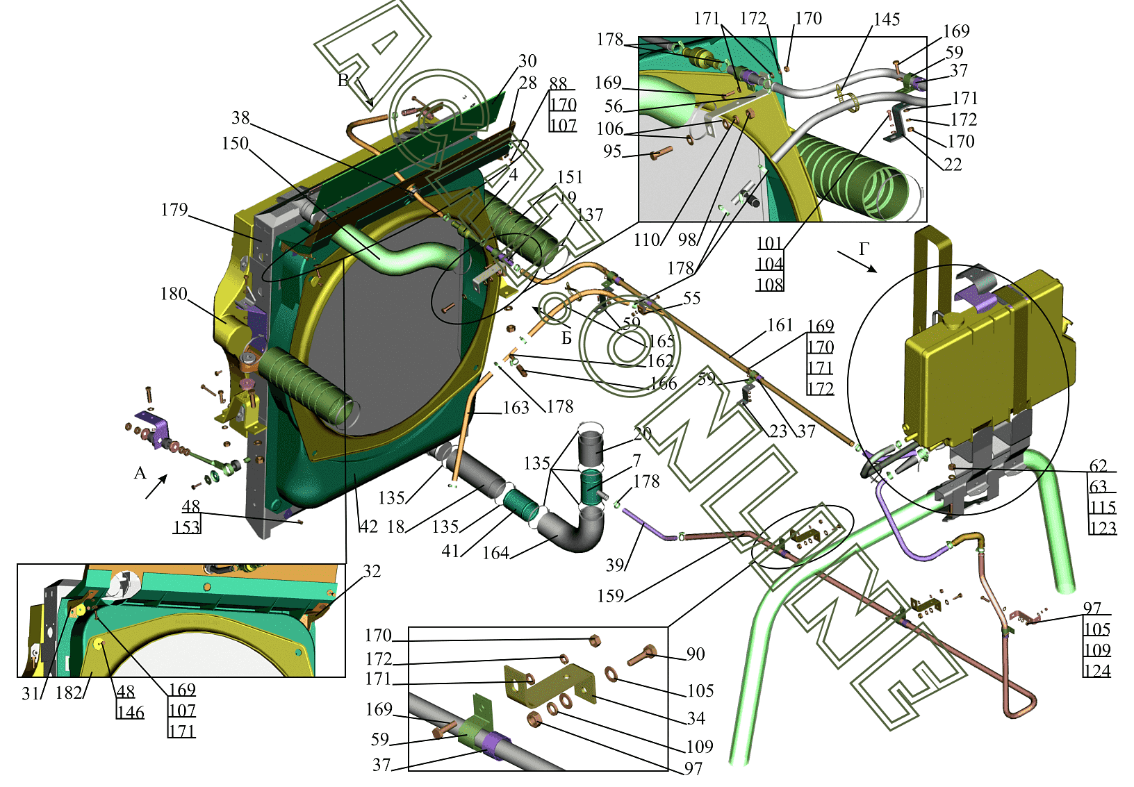 система охлаждения газ 3307 схема