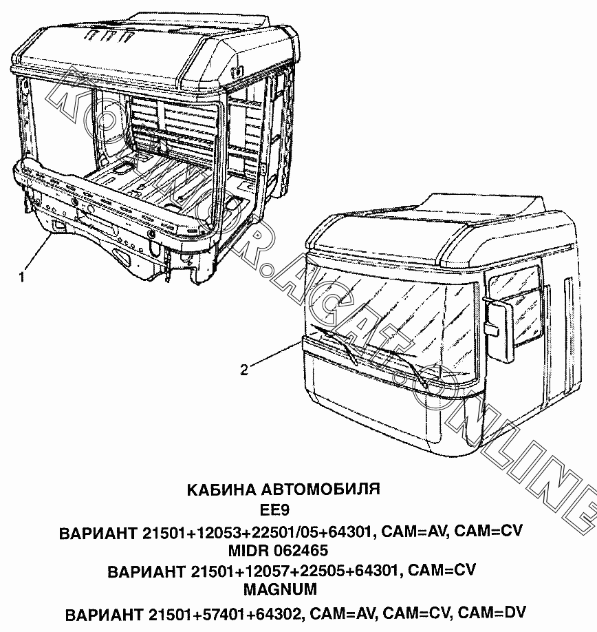 Кабина автомобиля Renault Magnum | Запчасти Konnor